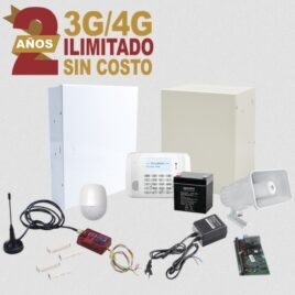 KIT de Alarma con 2 AÑOS de Comunicación Ilimitada 3G/4G/ Con Redundancia de señal PREMIUM sin costo adicional.